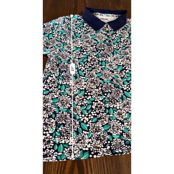 Lands End Women’s LP Dandelion Floral Polo Short Sleeve Shirt 100% Cotton Petite - Picture 8 of 16